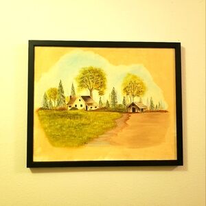House and Barn Original Acrylic Painting